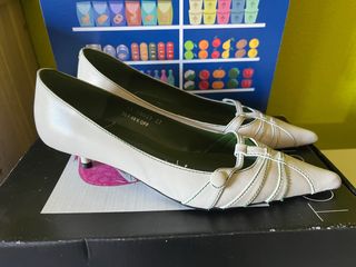 Zapatos de tacón blancos talla 37