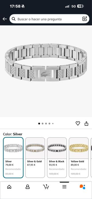Pulsera Lacoste Plata