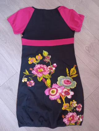 Vestido Desigual Nuevo Negro y Rosa