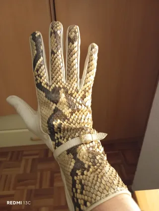 Guantes de piel serpiente mujer talla 7,5 mediano