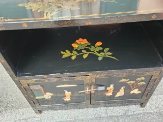 Antica credenza cinese lacca nera decorata
