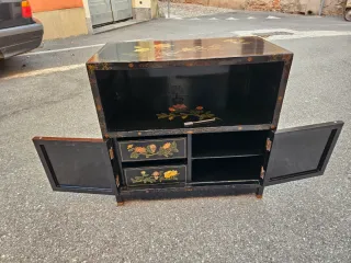 Antica credenza cinese lacca nera decorata