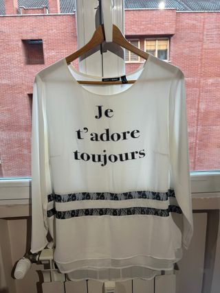 Blusa Punt Roma blanca con encaje