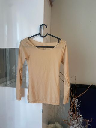 Lote 2 camisetas manga larga mujer beige