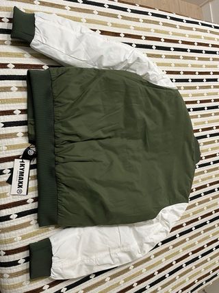 Cazadora Bomber HYMAX Verde y Blanca