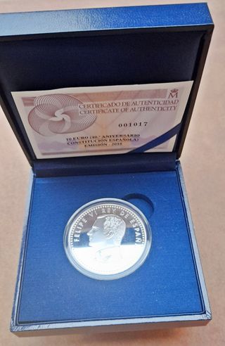 Moneda Plata 10€ Constitución Española FNMT 2018