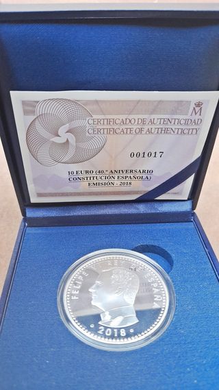 Moneda Plata 10€ Constitución Española FNMT 2018