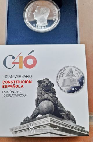 Moneda Plata 10€ Constitución Española FNMT 2018