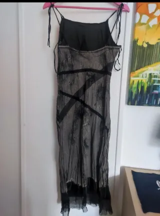 Vestido fiesta midi negro M