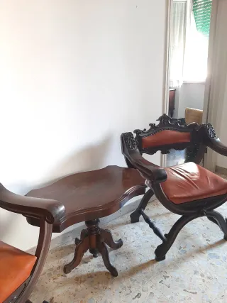 Poltrone coppia Savonarola Toscana in legno