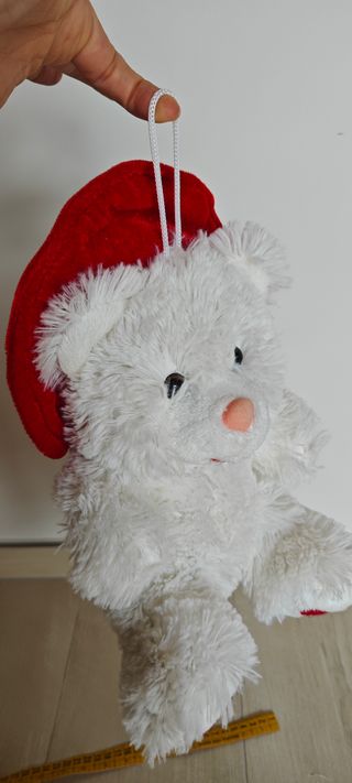 Orsetto Bianco Peluche Cuori Pupazzo San Valentino