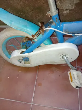 Bicicleta infantil azul 5 años + ruedines de regal