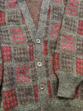 Jersey Le Laureat Vintage Cuadros Marrón Rojo