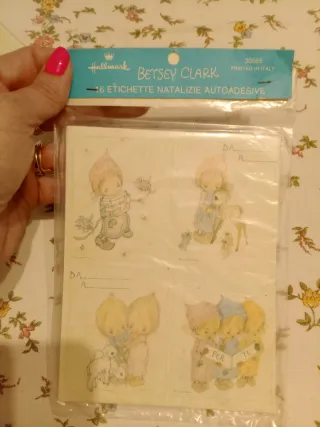 6 Etichette Natalizie Betsey Clark Hallmarks 1971