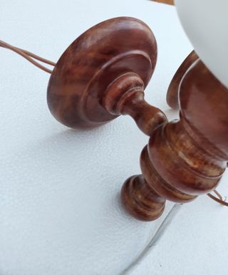 Apliques madera con tulipas de cristal