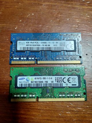 2x 4GB DDR3 12800S Módulos RAM Portátil