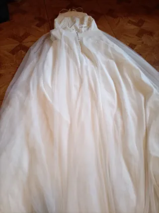 Vestido de Novia Crepe y Tul talla 36