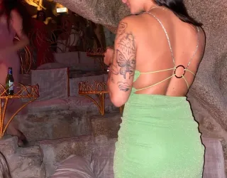 Mini abito schiena scoperta strass