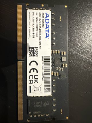 1x ADATA DDR5 SO-DIMM 16GB 4800MHz
