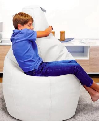 Puff pera polipiel blanco como nuevo