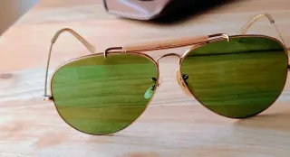 Gafas de sol Ray-Ban Aviator Doradas Verdes