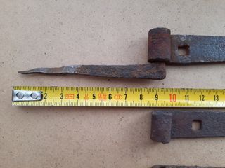 4 bisagras antiguas de hierro forjado 10 y 13,5 cm