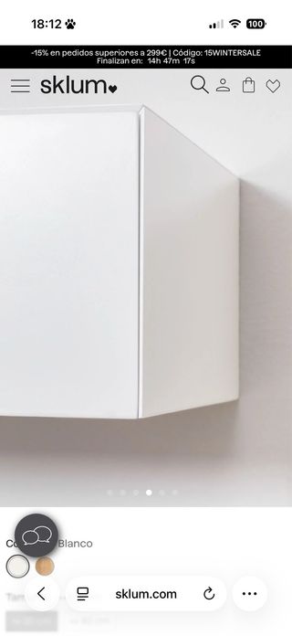 Mesita Noche Flotante Sklum Blanca