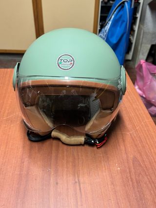 Casco moto jet TOP DRIVE verde menta