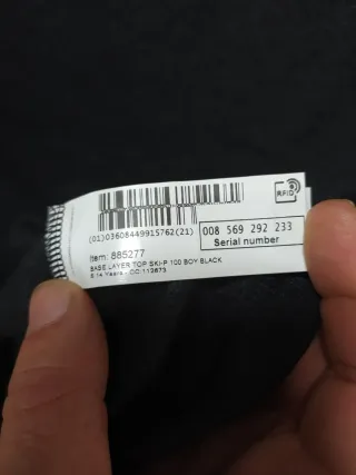 Camiseta Térmica Wedze Talla S Negra