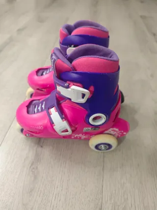 Patines en línea niña Oxelo rosas y morados 26-28