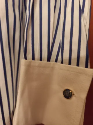 Camisa Rayas Azul y Blanca Talla M