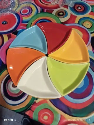 Bandeja aperitivo cerámica multicolor