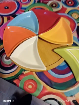 Bandeja aperitivo cerámica multicolor