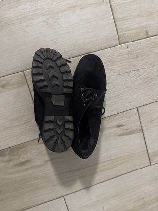 Zapatos Oxford Negros Gamuza Talla 39