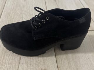 Zapatos Oxford Negros Gamuza Talla 39