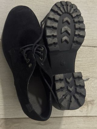 Zapatos Oxford Negros Gamuza Talla 39