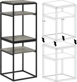 2 Mesitas Auxiliares Furinno Apilables