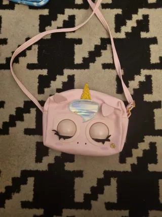Bolso Unicornio Niña Ojos Movibles Rosa