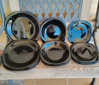 Vajilla Ikea Negra Porcelana