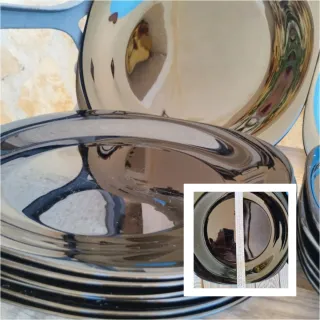 Vajilla Ikea Negra Porcelana