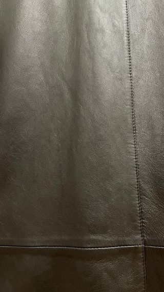 Chaqueta de piel hombre larga negra