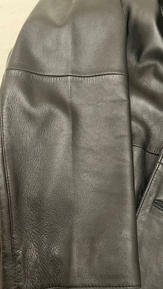 Chaqueta de piel hombre larga negra