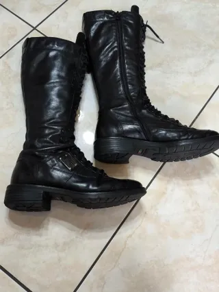 Stivali donna vera pelle nero