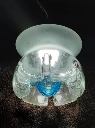 Lampara farol vintage Murano Mazzega azul