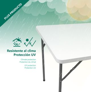 Mesa cuadrada plegable blanca 90x90