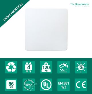 Mesa cuadrada plegable blanca 90x90