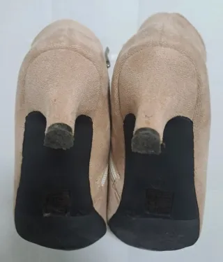 Stivaletti donna camoscio beige tg.38