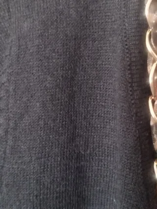 Cárdigan negro lana fina con cadena