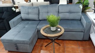 Sofá Chaise Longue Gris Cama Arcón