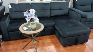 Sofá Chaise Longue Gris Cama Arcón